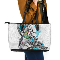 Aotearoa Te Ika-a-Maui Leather Tote Bag South Island Kekeru Maori Koru LT14 - Polynesian Pride
