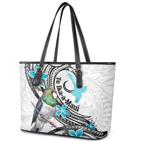 Aotearoa Te Ika-a-Maui Leather Tote Bag South Island Kekeru Maori Koru LT14 - Polynesian Pride