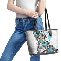 Aotearoa Te Ika-a-Maui Leather Tote Bag South Island Kekeru Maori Koru LT14 - Polynesian Pride
