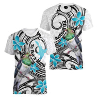 Aotearoa Te Ika-a-Maui Women V-Neck T-Shirt South Island Kekeru Maori Koru