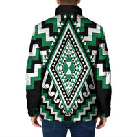 Green New Zealand Taniko Poutama Patikitiki Padded Jacket - Polynesian Pride