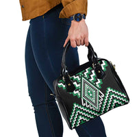 Green Aotearoa Taniko Poutama Patikitiki Shoulder Handbag LT14 - Polynesian Pride