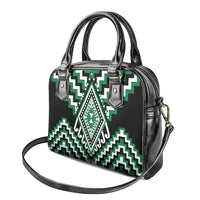 Green Aotearoa Taniko Poutama Patikitiki Shoulder Handbag LT14 - Polynesian Pride