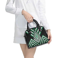 Green Aotearoa Taniko Poutama Patikitiki Shoulder Handbag LT14 - Polynesian Pride