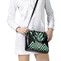 Green Aotearoa Taniko Poutama Patikitiki Shoulder Handbag LT14 - Polynesian Pride