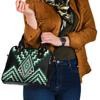 Green Aotearoa Taniko Poutama Patikitiki Shoulder Handbag LT14 - Polynesian Pride