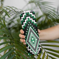 Green Aotearoa Taniko Poutama Patikitiki Skinny Tumbler LT14 - Polynesian Pride