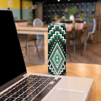 Green Aotearoa Taniko Poutama Patikitiki Skinny Tumbler LT14 - Polynesian Pride