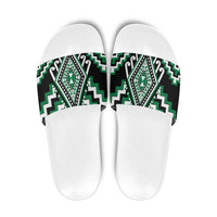 Green New Zealand Taniko Poutama Patikitiki Slide Sandals - Polynesian Pride