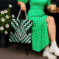 Green New Zealand Taniko Poutama Patikitiki Tote Bag - Polynesian Pride