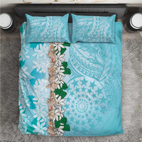 Cook Islands Tiare Maori With Conch Shell Bedding Set Pasifika Fest Polynesian Tattoo Turquoise