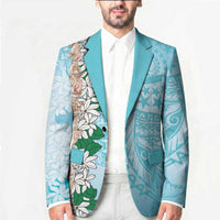 Cook Islands Tiare Maori With Conch Shell Blazer Pasifika Fest Polynesian Tattoo Turquoise