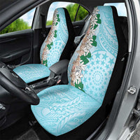 Cook Islands Tiare Maori With Conch Shell Car Seat Cover Pasifika Fest Polynesian Tattoo Turquoise LT14 - Polynesian Pride