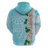 Cook Islands Tiare Maori With Conch Shell Hoodie Pasifika Fest Polynesian Tattoo Turquoise LT14 - Polynesian Pride