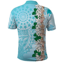 Cook Islands Tiare Maori With Conch Shell Polo Shirt Pasifika Fest Polynesian Tattoo Turquoise