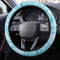 Cook Islands Tiare Maori With Conch Shell Steering Wheel Cover Pasifika Fest Polynesian Tattoo Turquoise