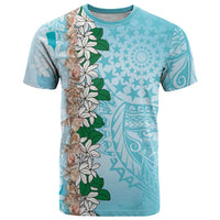 Cook Islands Tiare Maori With Conch Shell T Shirt Pasifika Fest Polynesian Tattoo Turquoise