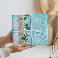 Cook Islands Tiare Maori With Conch Shell Wrapping Paper Pasifika Fest Polynesian Tattoo Turquoise LT14 - Polynesian Pride