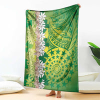 Cook Islands Tiare Maori With Conch Shell Blanket Pasifika Fest Polynesian Tattoo Green