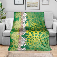 Cook Islands Tiare Maori With Conch Shell Blanket Pasifika Fest Polynesian Tattoo Green