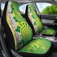Cook Islands Tiare Maori With Conch Shell Car Seat Cover Pasifika Fest Polynesian Tattoo Green LT14 - Polynesian Pride
