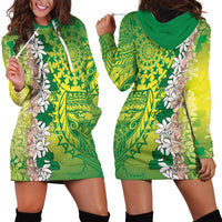 Cook Islands Tiare Maori With Conch Shell Hoodie Dress Pasifika Fest Polynesian Tattoo Green