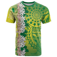 Cook Islands Tiare Maori With Conch Shell T Shirt Pasifika Fest Polynesian Tattoo Green