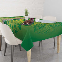 Cook Islands Tiare Maori With Conch Shell Tablecloth Pasifika Fest Polynesian Tattoo Green