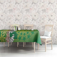 Cook Islands Tiare Maori With Conch Shell Tablecloth Pasifika Fest Polynesian Tattoo Green