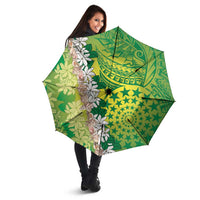 Cook Islands Tiare Maori With Conch Shell Umbrella Pasifika Fest Polynesian Tattoo Green