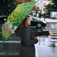 Cook Islands Tiare Maori With Conch Shell Umbrella Pasifika Fest Polynesian Tattoo Green
