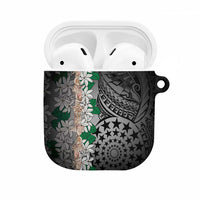 Cook Islands Tiare Maori With Conch Shell AirPods Case Pasifika Fest Polynesian Tattoo Black