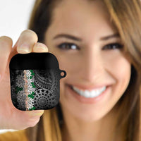 Cook Islands Tiare Maori With Conch Shell AirPods Case Pasifika Fest Polynesian Tattoo Black