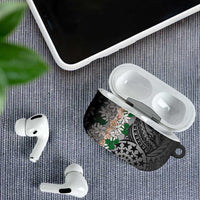 Cook Islands Tiare Maori With Conch Shell AirPods Case Pasifika Fest Polynesian Tattoo Black