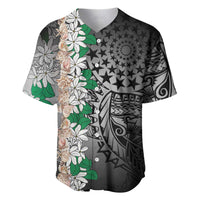 Cook Islands Tiare Maori With Conch Shell Baseball Jersey Pasifika Fest Polynesian Tattoo Black LT14 Black - Polynesian Pride