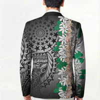Cook Islands Tiare Maori With Conch Shell Blazer Pasifika Fest Polynesian Tattoo Black