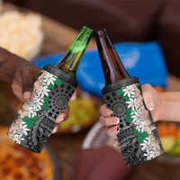 Cook Islands Tiare Maori With Conch Shell 4 in 1 Can Cooler Tumbler Pasifika Fest Polynesian Tattoo Black