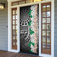 Cook Islands Tiare Maori With Conch Shell Door Cover Pasifika Fest Polynesian Tattoo Black