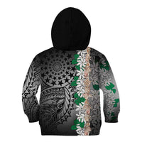 Cook Islands Tiare Maori With Conch Shell Kid Hoodie Pasifika Fest Polynesian Tattoo Black LT14 - Polynesian Pride