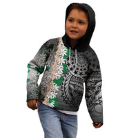 Cook Islands Tiare Maori With Conch Shell Kid Hoodie Pasifika Fest Polynesian Tattoo Black LT14 - Polynesian Pride