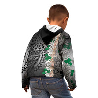 Cook Islands Tiare Maori With Conch Shell Kid Hoodie Pasifika Fest Polynesian Tattoo Black LT14 - Polynesian Pride