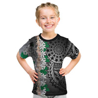 Cook Islands Tiare Maori With Conch Shell Kid T Shirt Pasifika Fest Polynesian Tattoo Black