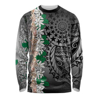 Cook Islands Tiare Maori With Conch Shell Long Sleeve Shirt Pasifika Fest Polynesian Tattoo Black LT14 Unisex Black - Polynesian Pride