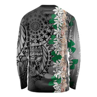 Cook Islands Tiare Maori With Conch Shell Long Sleeve Shirt Pasifika Fest Polynesian Tattoo Black LT14 - Polynesian Pride