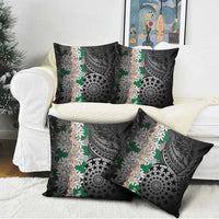 Cook Islands Tiare Maori With Conch Shell Pillow Cover Pasifika Fest Polynesian Tattoo Black