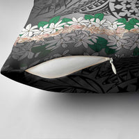 Cook Islands Tiare Maori With Conch Shell Pillow Cover Pasifika Fest Polynesian Tattoo Black