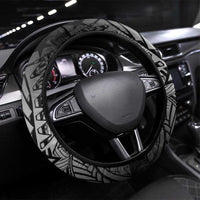 Cook Islands Tiare Maori With Conch Shell Steering Wheel Cover Pasifika Fest Polynesian Tattoo Black