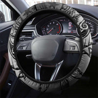 Cook Islands Tiare Maori With Conch Shell Steering Wheel Cover Pasifika Fest Polynesian Tattoo Black