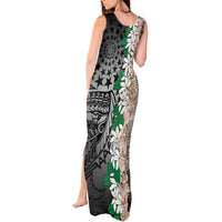 Cook Islands Tiare Maori With Conch Shell Tank Maxi Dress Pasifika Fest Polynesian Tattoo Black