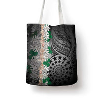 Cook Islands Tiare Maori With Conch Shell Tote Bag Pasifika Fest Polynesian Tattoo Black